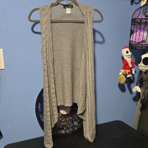 Sweater Project Light Gray Open-Front Cardigan
